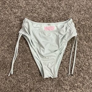 Victorias Secret Light Blue Shimmer High Rise Swim Bottoms, XL